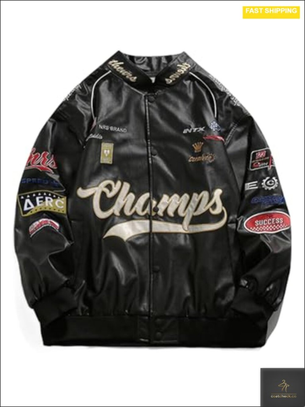 Oversized Faux Leather Motorcycle Racing Jacket Streetwear Unisex